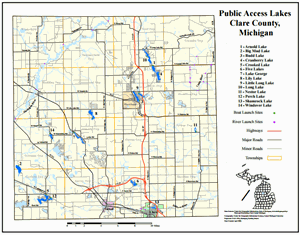 Clare County Public Access Lakes including River Accesses